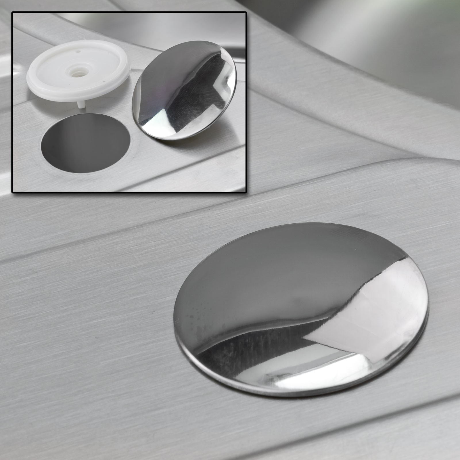 Edelstahl Waschbecken Spüle links Einbauspüle Spülbecken Küchenspüle