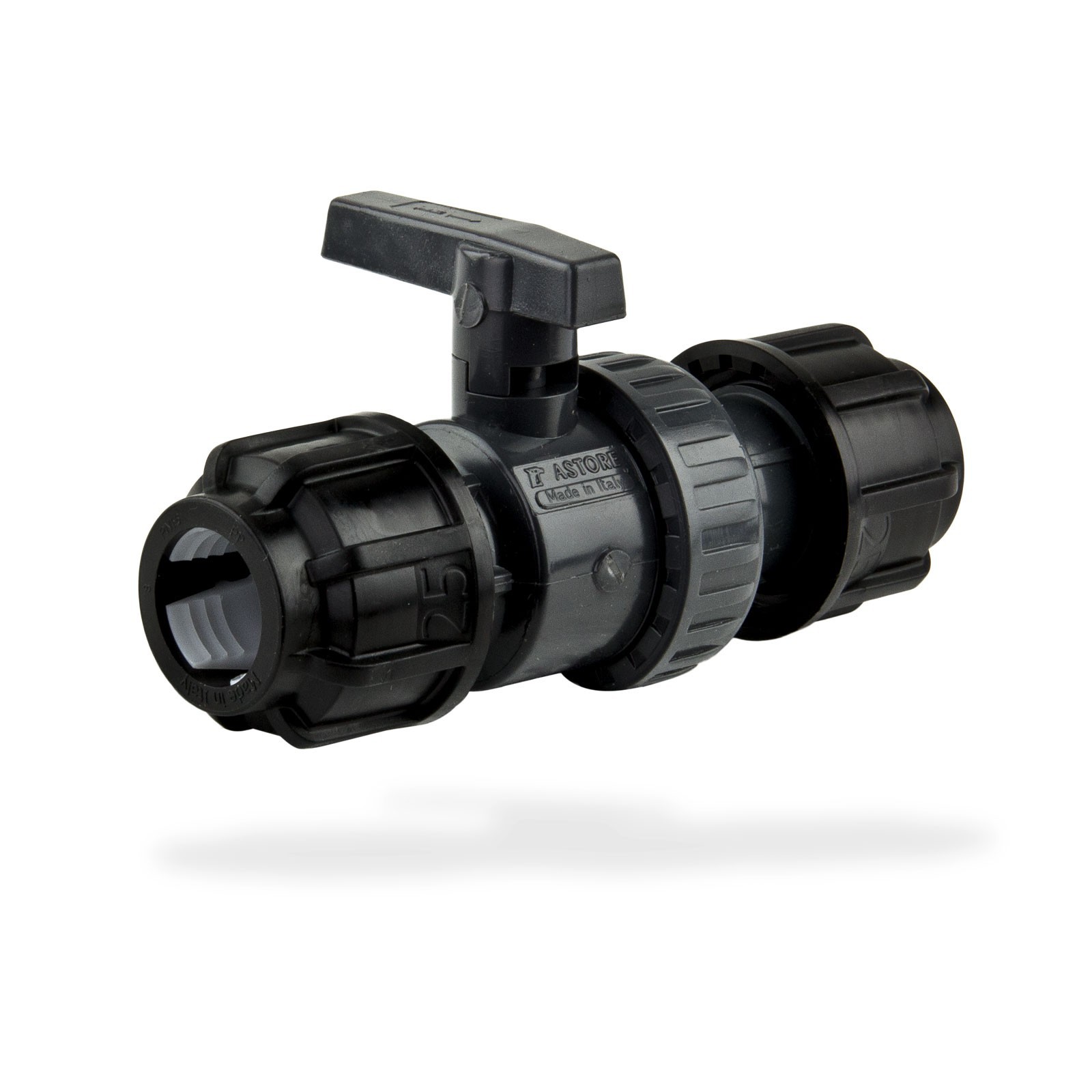 PE Rohr Kugelhahn 25 mm Klemmverschraubung Verschraubung