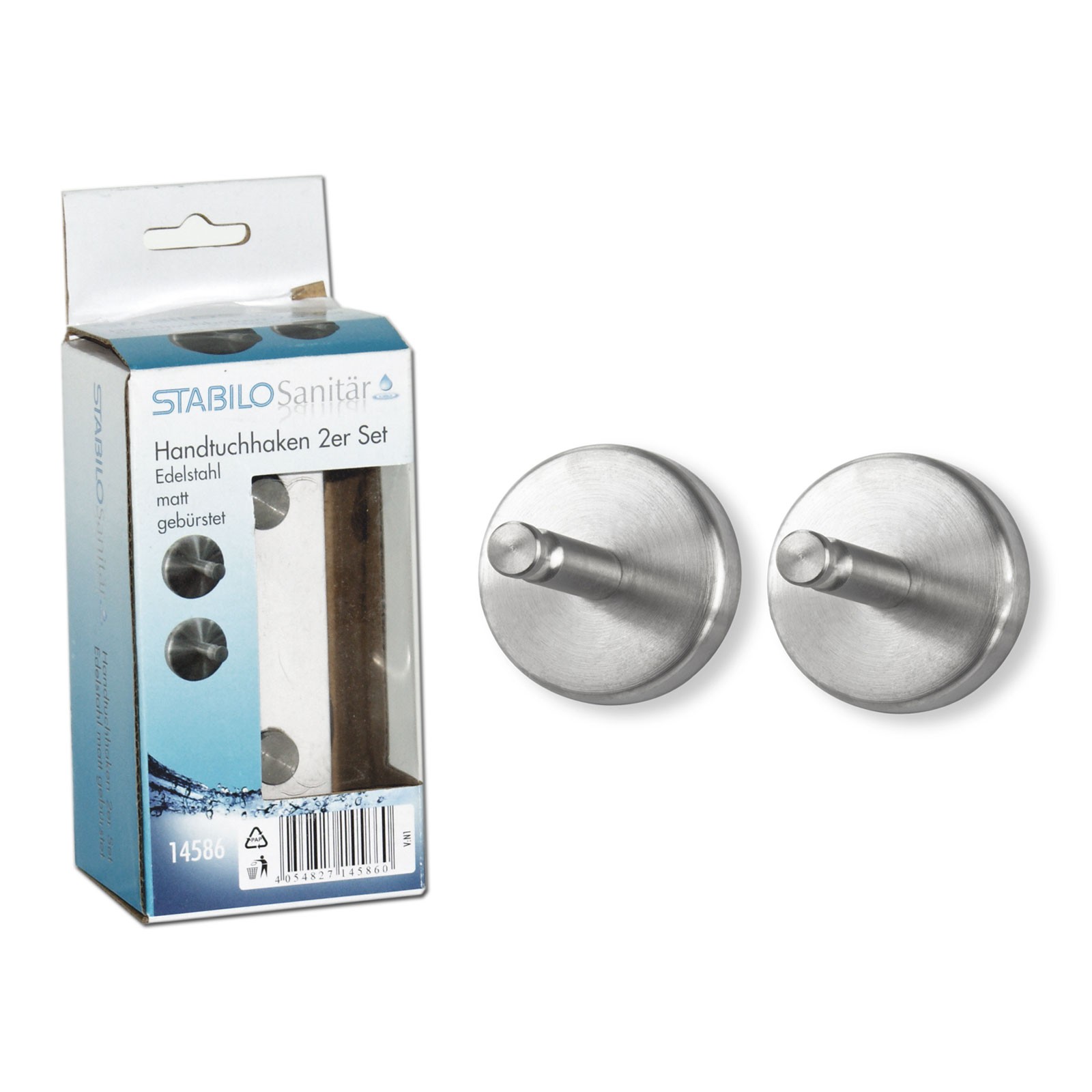 Edelstahl Bad Handtuchhalter 2er-Set Handtuchhaken matt gebürstet