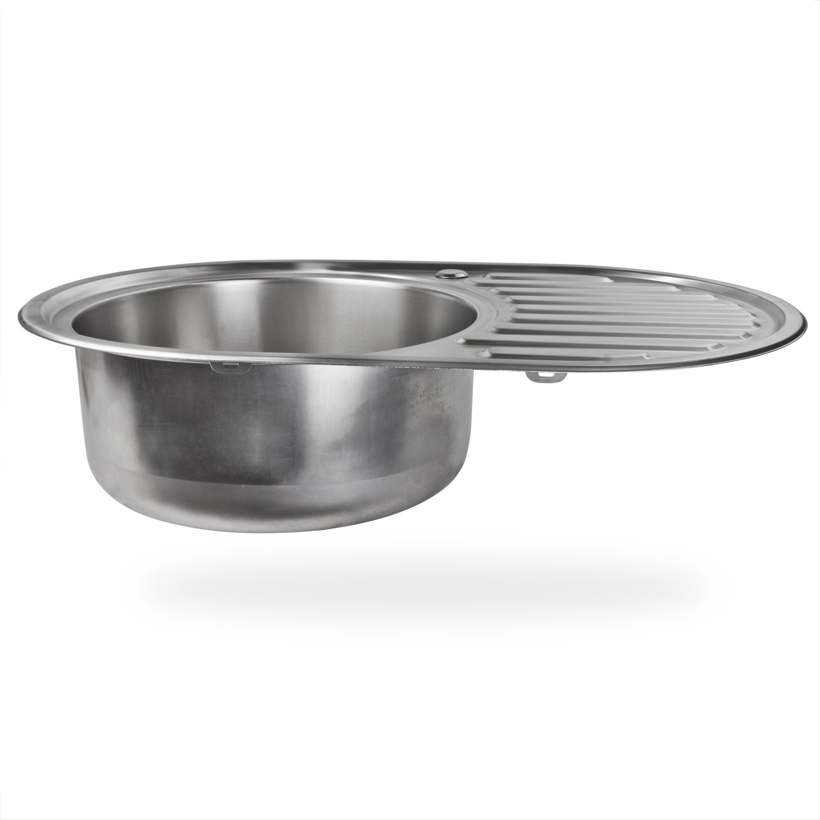 Edelstahl Einbauspüle CalypsoML Waschbecken links rund mit Ablage