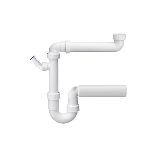 Raumsparsiphon 1 1/2 Zoll x DN 50 Siphon mit Geräteanschluß